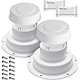 Aussio (2 Pack, White RV Roof Vent Cover Kits with Putty Tape and Screws, Camper Vents Cap for Trailer RV Roof Vent Cover Rep