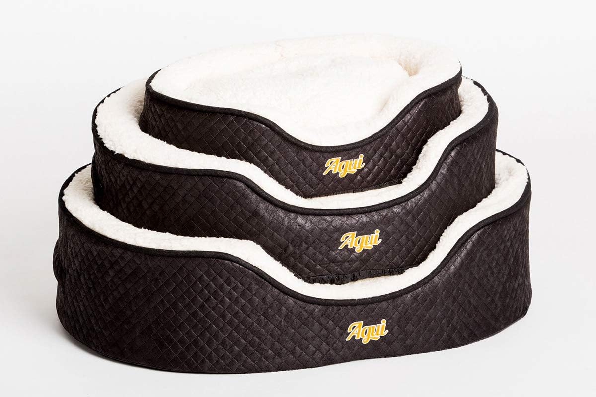 Agui AG10003 Diamond Oval Bed for Pets 45 x 35 x 12 cm, S, Black - Image 3