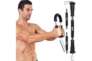 HOTWAVE Portable Power Twister Bar, Foldable Spring Workout Bars Exercise for Chest, Shoulder, Forearm, Bicep and Arm Strengthening Home Workout Equipment