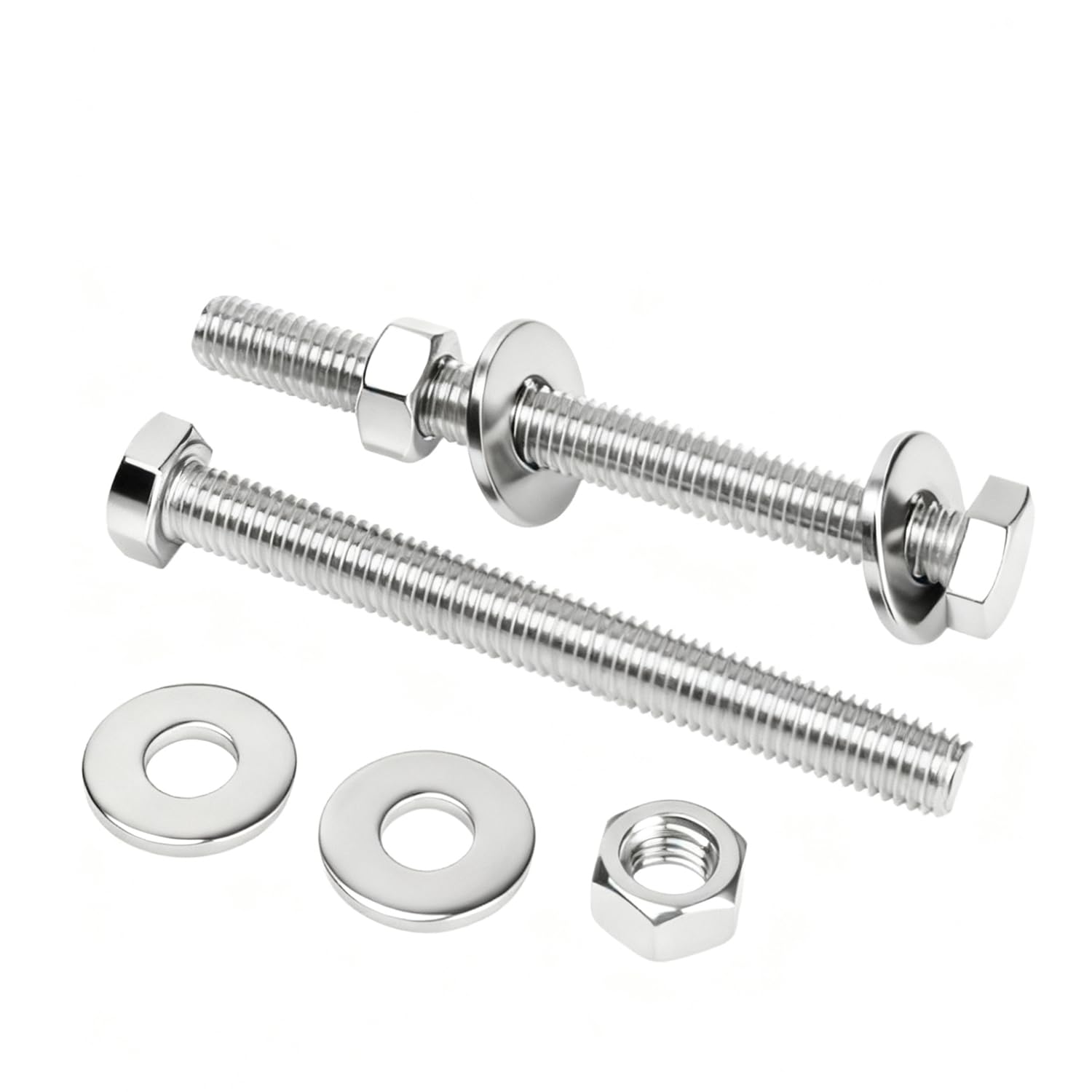 Photo 1 of (10sets) 1/4-20x3 Hex Head Screw Bolt,Lock Nuts,Flat & Lock Washers Kits,304 Stainless Steel 18-8 Hex Screws Nuts and Bolts Assortment Kit, Fully Threaded