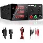 NICE-POWER DC Power Supply Variable, 0-60V 0-10A 600W High Power Bench Power Supply with Encoder Knob &amp; Output Switch, Benchtop Adjustable Switching Regulated Power Supplies for Repair/Test(Black)