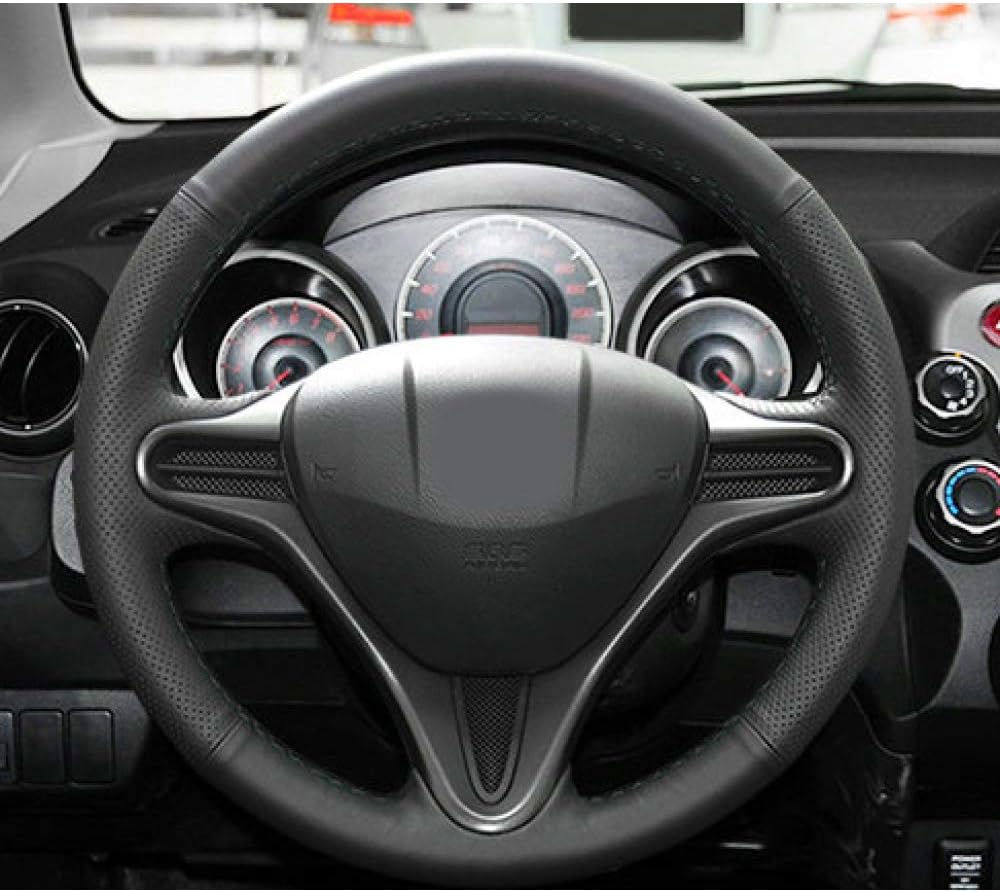 QCCOKNN Car Accessories Hand-stitched Car Steering Wheel Cover， For Honda Fit Jazz City 2009-2013 Insight 2010-2014 2011 2012