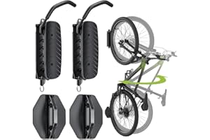 2 Pack Bike Rack Garage,Bike Wall Mount, 150° Swivel & Space-Saving Vertical Bike Hangers for Storage, Sturdy Bike Stand Hold