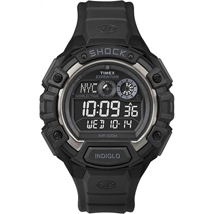 T49970 Mens Black Expedition World Shock Chronograph Watch