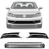  skkyoro Front Bumper Lower Grille with Fog Lamp Bezel Cover For Volkswagen Passat 2012 2013 2014 2015 Replace 561853665E 561853666E, 561853677 561853666 (For Passat 12-15)