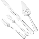 Wedding Cake Knife and Server Set, Heavy Duty Cake Cutting Set for Wedding, Engraved Double Heart Handles, Perfect for Multi-Tier Cakes, Ideal for Anniversary and Engagement Gifts (Silver)