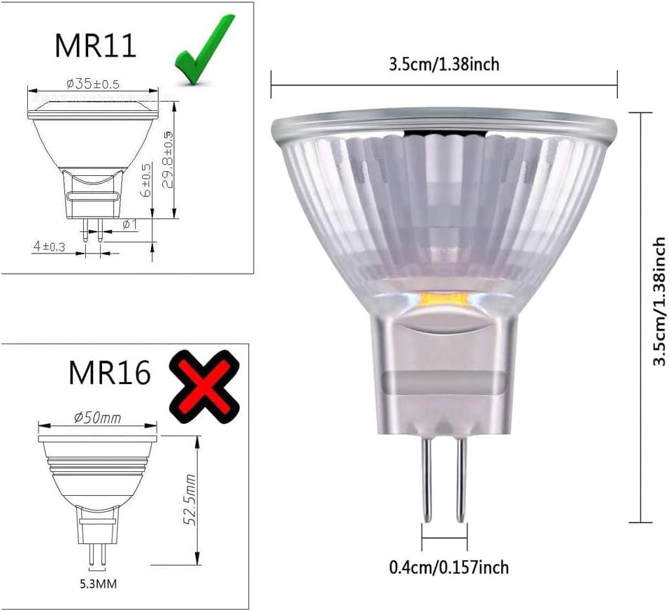 Suithink 10 Pieces Warm White 2700K MR11 G4 20W 12V Halogen Light Bulbs,35mm Diameter, 10 Count (Pack of 1) - Image 3