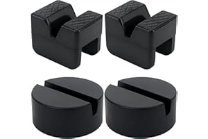 Aoheke 2 Types Jack Stand Pads Adapter 4 Ton Universal Rubber Slotted Frame Rail Pinch welds Protector for Jack Stand Accessories（Black 4 Pack ）