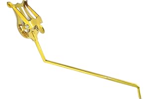 BEIIRLLA Lyre for saxophone,Portable Pure copper Round Socket Saxophone Music lyre,alto saxophone lyre,sax music stand clip,Sax Clamp-On Clip Saxophone Lyre - Golden