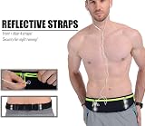 LocoJoy Running Belt Adjustable 60-120cm Reflective Strip 3 Pockets Black view 5