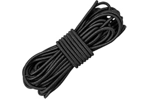Versatile 1/8-Inch (3mm) Elastic Cord - 10 Yards with 10 Pack Plastic Spring Cord Locks - Stretch Cord, Elastic Rope, and Dra