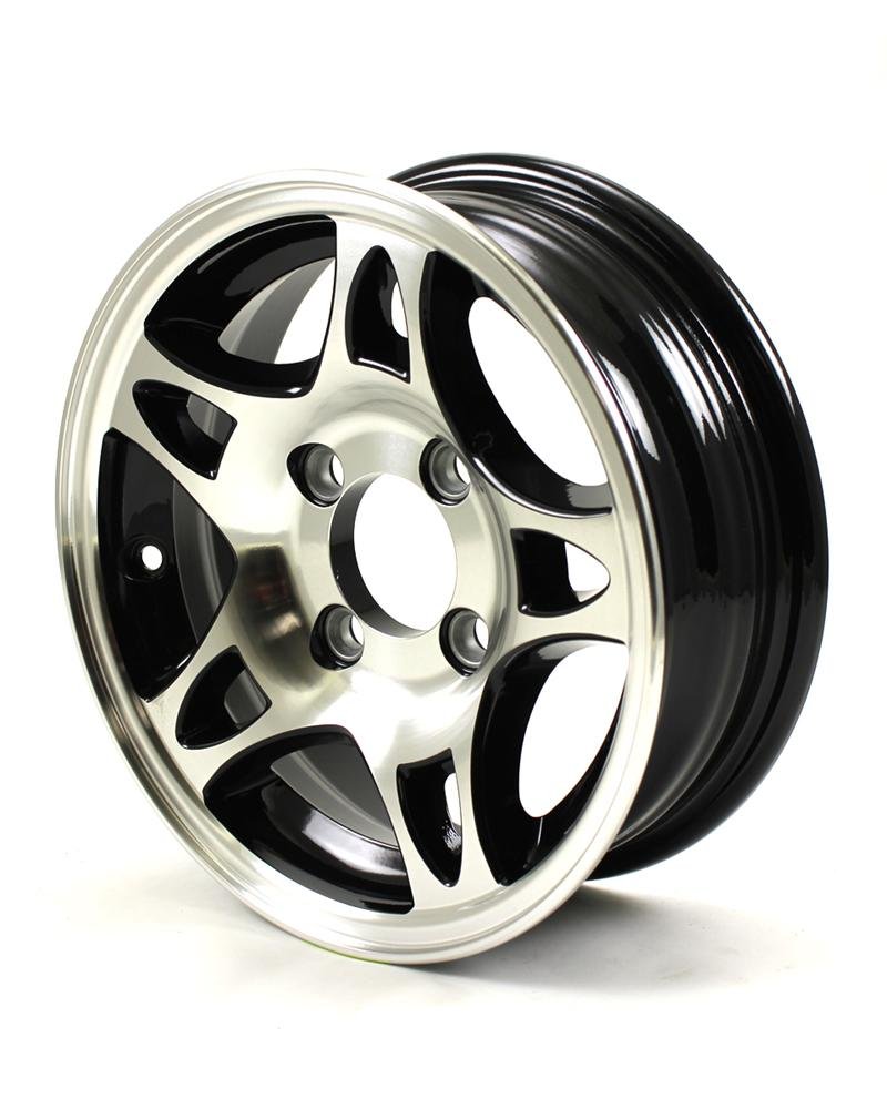 Wheels & Tires Black HWT S524440B 12X4 4/4 Aluminum S5 Trailer Wheel Wheels