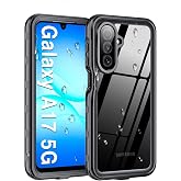 Beasyjoy for Samsung Galaxy A17 5G Case Waterproof, Built-in Screen Protector IP68 Waterproof Dustproof,Full Body Rugged Cover Military Grade Shockproof Protective for Samsung A17 5G 6.7", Black/Clear
