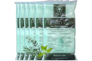 Paraffin Wax refill by Fleur De Spa - Infused with Acai, Coconut oil, Jojoba and Aloe USA Made (Rosemary, Mint & Eucalyptus, 6 pound box)