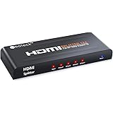 Neoteck 4 Way HDMI Splitter 1080P HD Hub Smart Splitter Box HDMI Splitters 1 Input 4 Outputs 3D Active Amplifier for HDTV PC Projector Sky Box PS3 PS4 Xbox STB