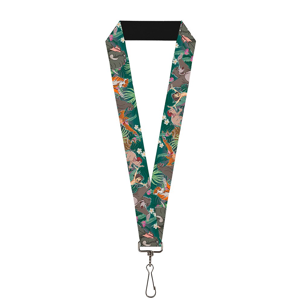 Buckle-Down Lanyard - The Jungle Book 8-Character Group Greens, Multicolor, One size