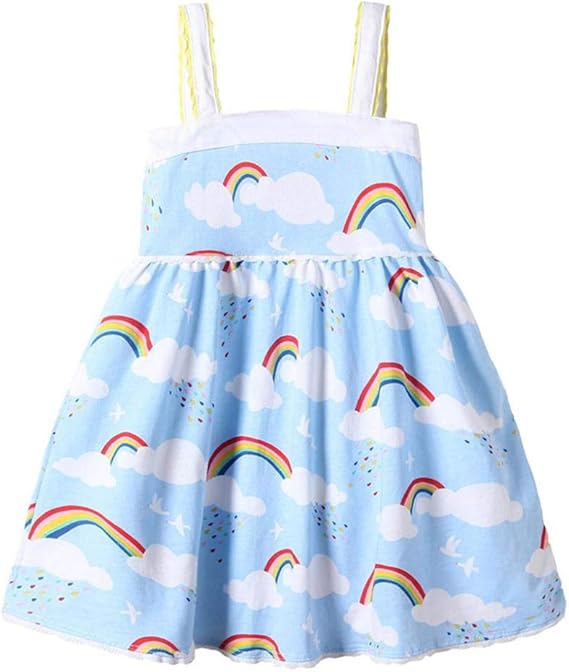 Amazon Co Jp Racazing 子供用ノースリーブスリングレインボースカートワンピース 夏服 通園 通学 お出かけ フォーマル アウトドア 可愛い キッズ 無地 プリント パンツ上品 洋服 服 ファッション小物