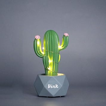 creative cute cactus night light resina
