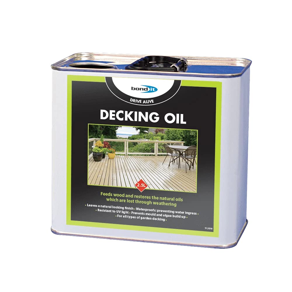 2.5L Bond It Drive Alive Natural Decking Oil UV Resistant Wood Protection Stain