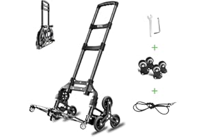 RJTEK Hand Truck [Material upgrading] 180 lbs Stair Climber Folding Grocery Cart Dolly cart Hand Truck Stair Climbing cart Heavy-Duty Lightweight Trolley