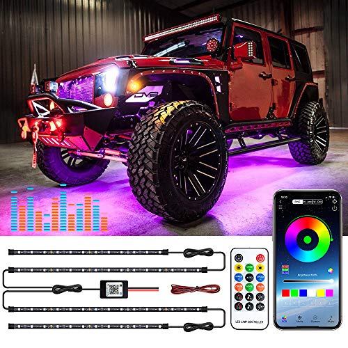 MustWin Car Underglow Neon Accent Lights Dreamcolor Waterproof 2in1
