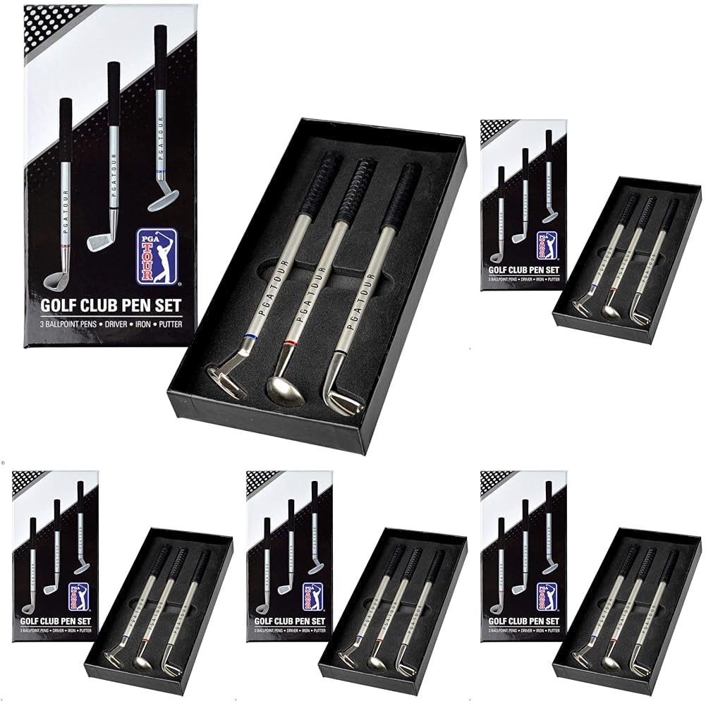 PGA Tour 3 Piece Golf Pen Gift Set,silver (Pack of 5) — image 1