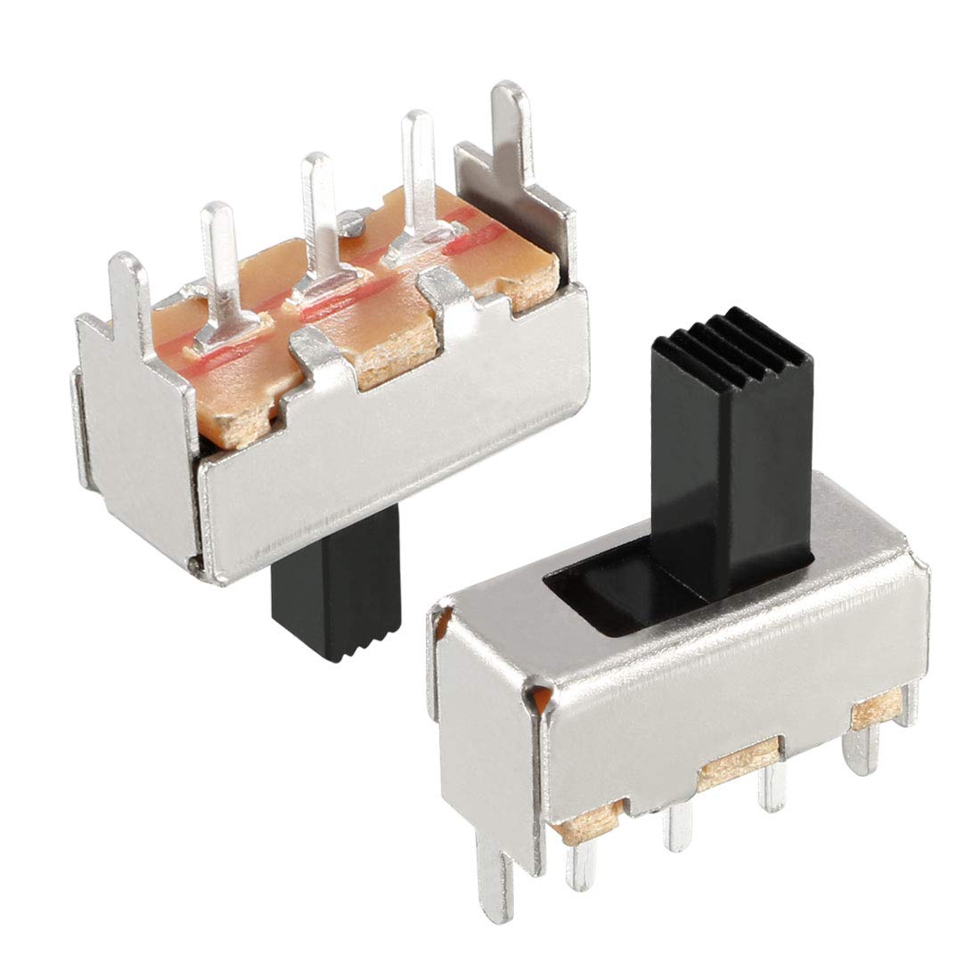 sourcing map 50Pcs 7mm Vertical Slide Switch SPDT 1P2T 3 Pins PCB Panel Latching