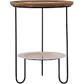 Canarm Shylah Black with Natural Wood Side Table