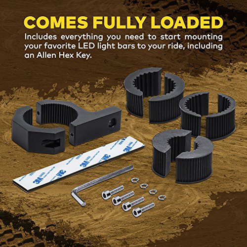 LAMPHUS Cruizer LED Off-Road Light Horizontal Bar Clamp Mounting Kit 1"/ 1.5"/ 1.75"/ 2" [1 Clamp] [Includes Allen Hex Key] [User-friendly] - For Light Bar Bull Bar Tube Clamp Roof Roll Cage Holder - Thumbnail 4