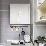 Yaheetech Wall Cabinet Kitchen Storage Cupboard 60x31x60cm White view 2