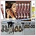 Kaveri Temporary Tattoo Natural Mehandi 12 Pcs + 1 Mehandi Oil + 1 Earring Pair Free Gift - HerbalStore_24*7