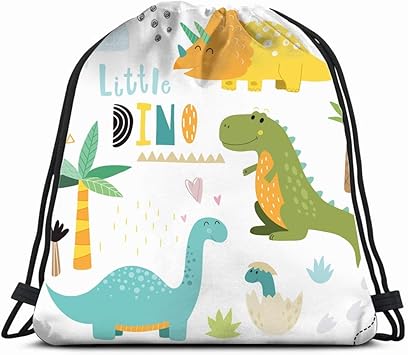 dinosaur drawstring backpack
