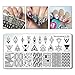 BEAUTYBIGBANG Nail Stamping Plates Stamper Scraper Kit Sets - 5pcs Nail Art Stamp Templates Image Plate with 1 Stamper and 1 Scraper Nail Art Tools