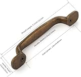 FURNIWARE 5Pack Antique Brass Kitchen Cabinet Handles 3 Inch Center 96mm view 3