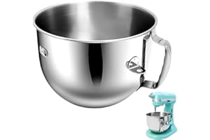Stainless Steel Mixer Bowl Compatible with 7 Quart KitchenAid Bowl-Lift Stand Mixers