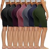 TNNZEET 7 Pack Biker Shorts for Women - 5''/8''/3'' High Waisted Workout Tummy Control Spandex Gym Shorts for Yoga Athletic