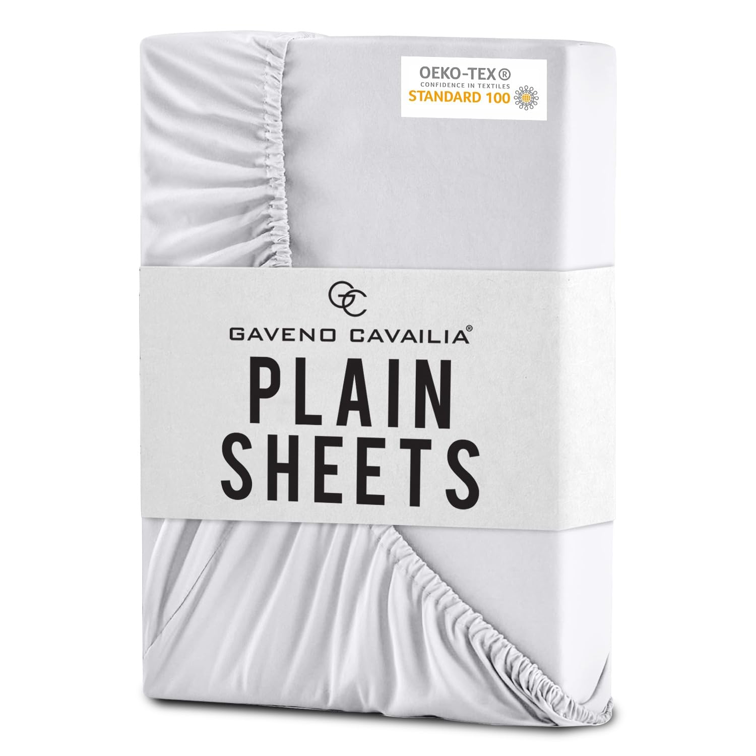 "GC GAVENO CAVAILIA Microfiber Fitted Sheet | Elasticated, Breathable Microfibre King Size Fitted Sheets | Deep Pocket 10 inch (25 cm) Wrinkle Resistant Plain White Bedding Bottom Sheet" โ image 1