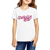 Haloumoning Birthday Girl Shirt Kids Short Sleeve Crewneck T-Shirts Tees Birthday Outfit 5-14 Years