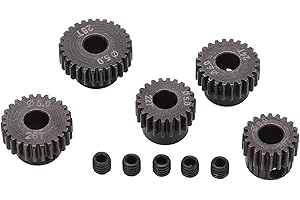 5Mm Pinion Gear 48P Car Accessories 5Pcs 48Dp Motor Gear 5Mm Shaft Hole 20T 22T 24T 26T 28T Gear Pinion for 1 10 Rc Truck 5Mm