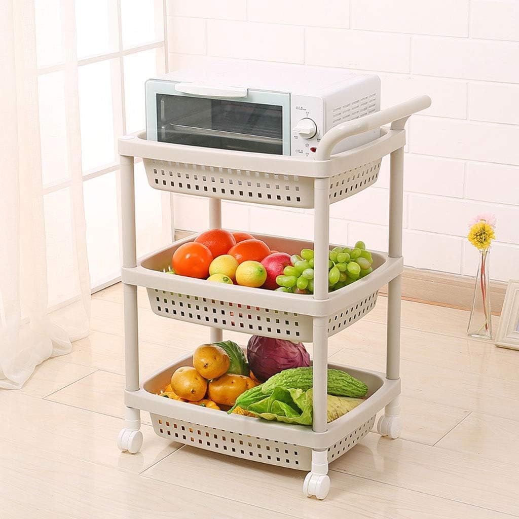 Multifunction storage trolley with mobile trolley in green plastic