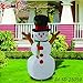 GOOSH Christmas Masters Inflatable Snowman with Branch Hand LED Lights Indoor-Outdoor Yard Lawn Decoration - Cute Fun Xmas Holiday Blow Up Party Display (5 Foot Tall Inflatable Snowman)