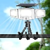 HULPPRE Solar Motion Sensor Light Outdoor,Bright with 231 LEDs,Clip on | 3 Adjustable Heads,Fence Light with Octopus Stand, IP65 Waterproof, 3 Modes, for Front Door, Yard, Patio, Deck, Camping