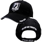 EAGLE CREST POW-MIA Logo with Text Cap, Black