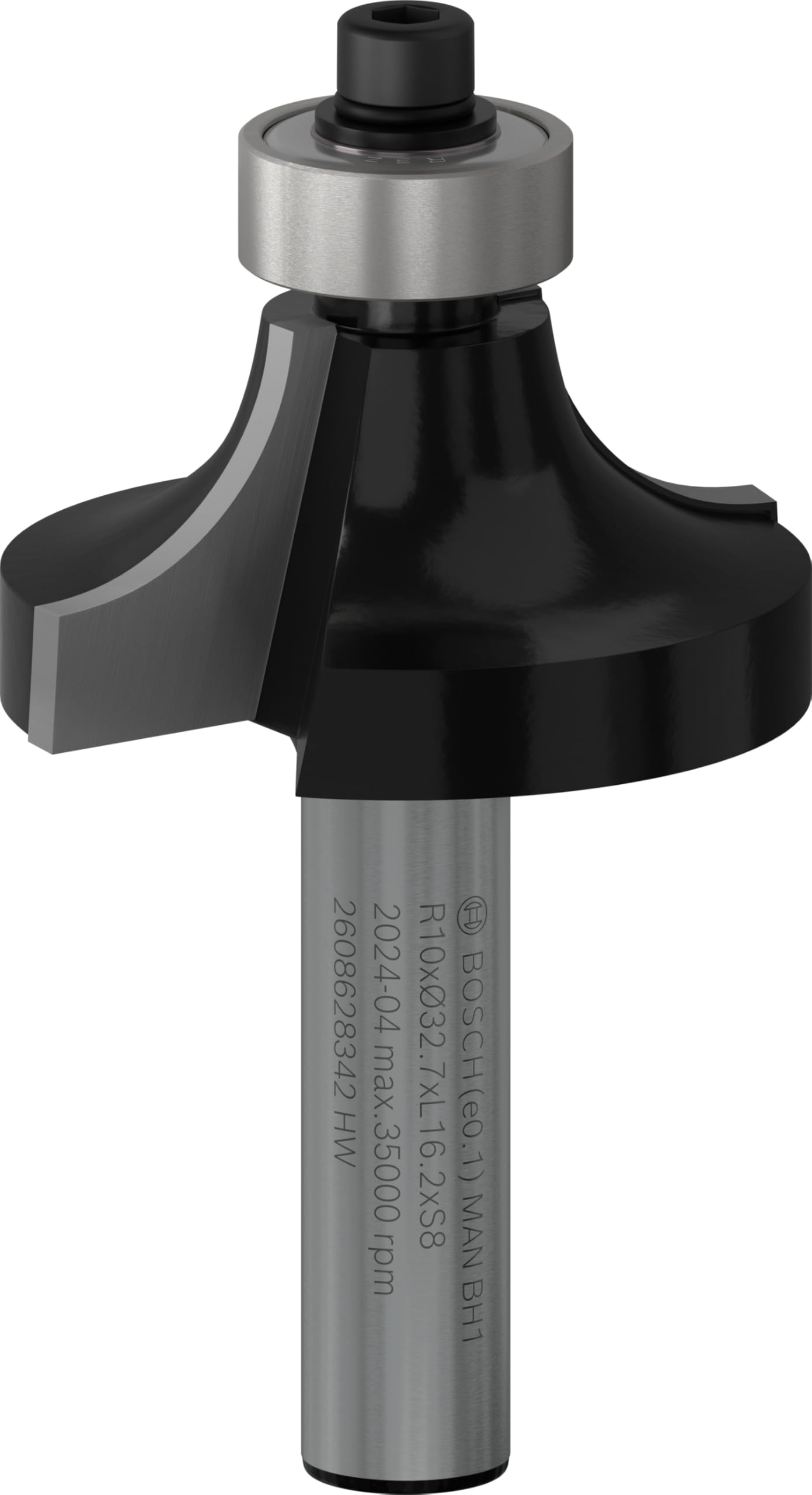 Bosch 2608628342 Rounding Router Bit, 0 V, Silver, 8 x 32.7 x 57 mm