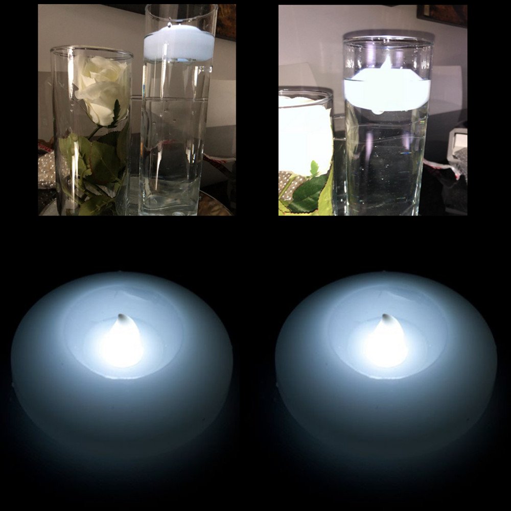 Wax LED Floating Candles Wax Flicker 3 inch LED Waterproof Tea Light