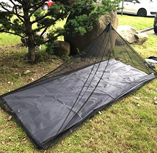 Photo 1 of No-See-Ums Camping Mosquito Net Bed Compact and Ultra-Light for Travel?Finest Holes Mesh 2000 Noseeum Netting for Camping and Hiking, Without Sleeping Mat (Single Brown Color, M)