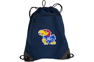 Broad Bay Kansas Jayhawks Drawstring Backpack University of Kansas Cinch Bag - UNIQUE MESH & MICROFIBER