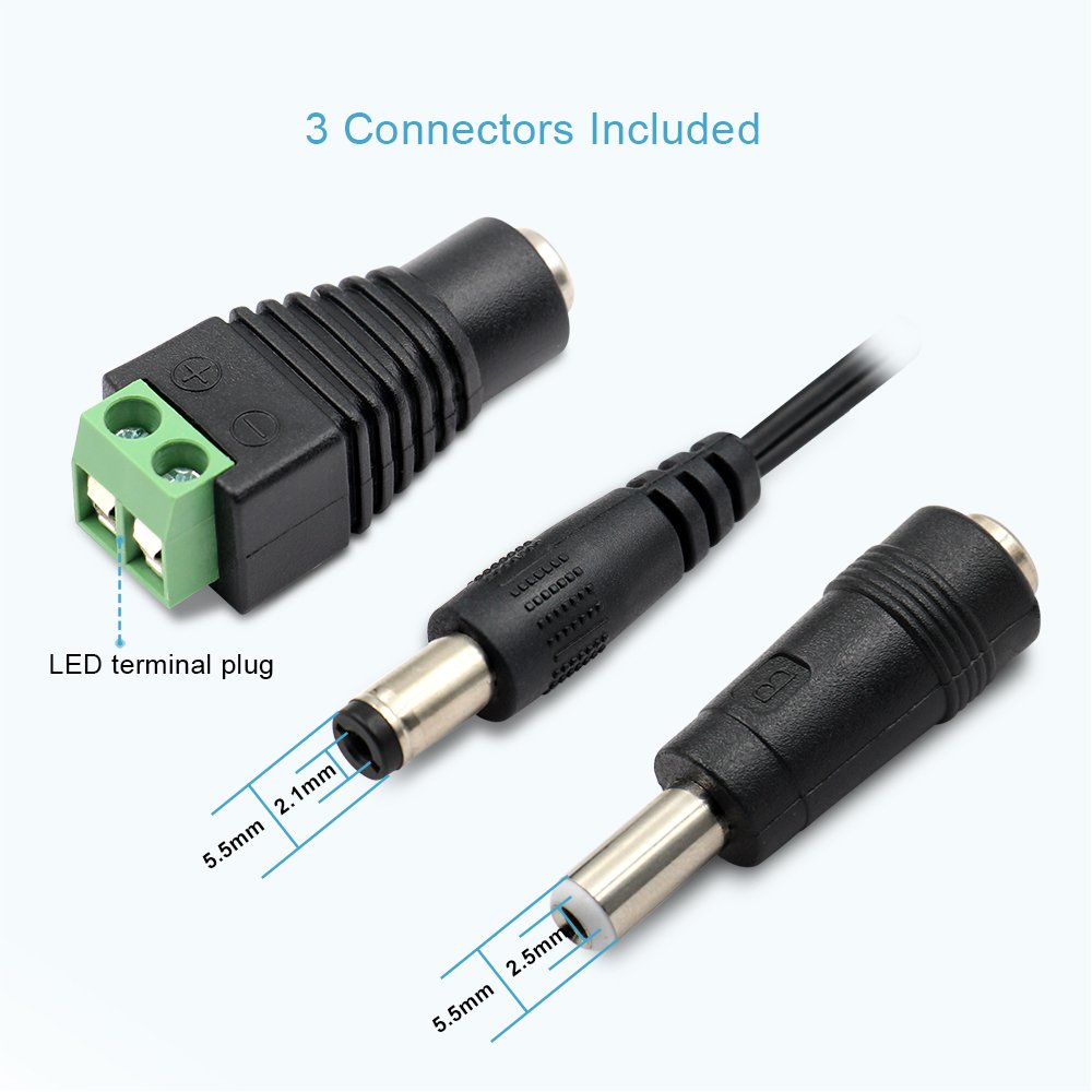 UL Listed] Power Supply 12V 2A/2000mAh Charger, AC to DC Transformer 12V Switching Adapter Cord for LED Strip/ Cabinet light, CCTV, HUB, Electric toys,Router, Speaker, External driver, DVR and more