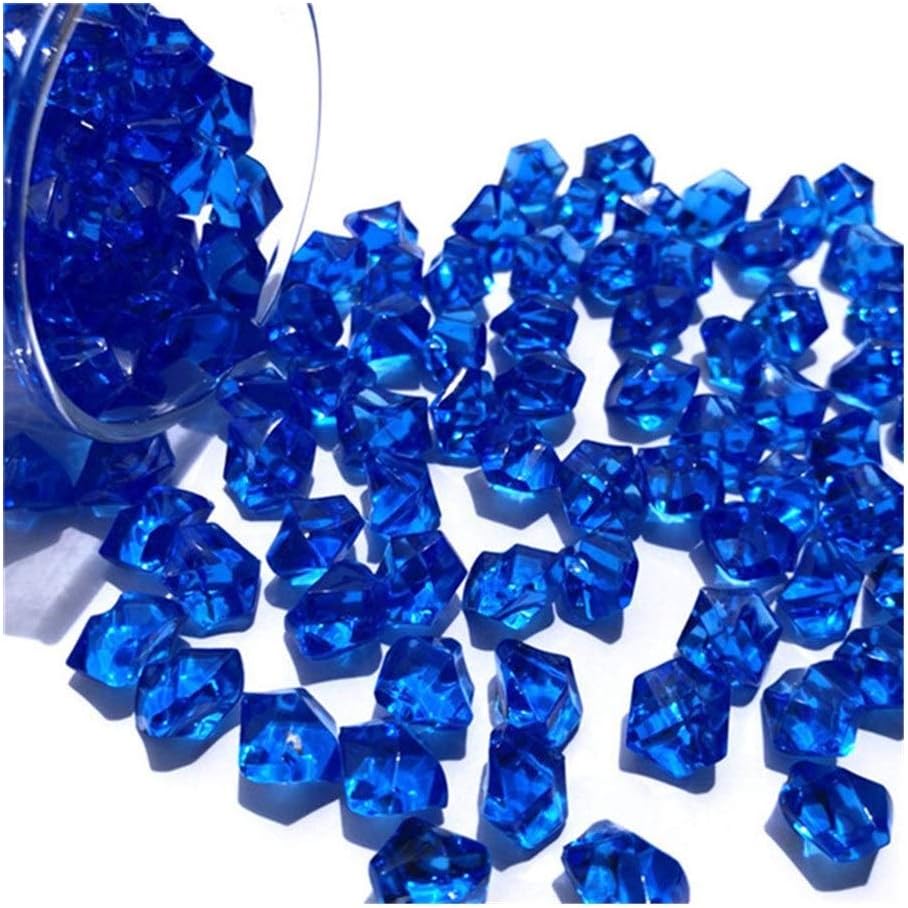 DYHM Crystal stone 150pcs / Bag Mini Acrylic Crystal Gem Stone Ice Rock For Party Vase Filler Decorative Stone Fish Tank Home Decorations (Color : Dark Blue)