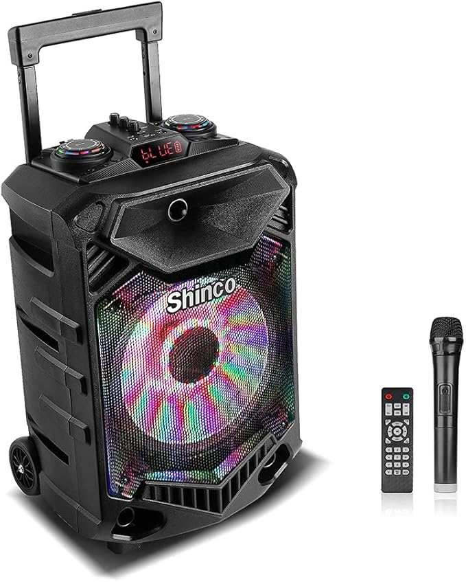 Portable Outdoor PA Speaker Amplifier System and Microphone Set with